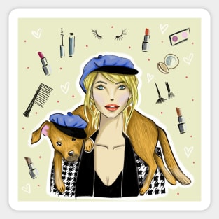 My Dog and Me (Cosmetic Background) Sticker